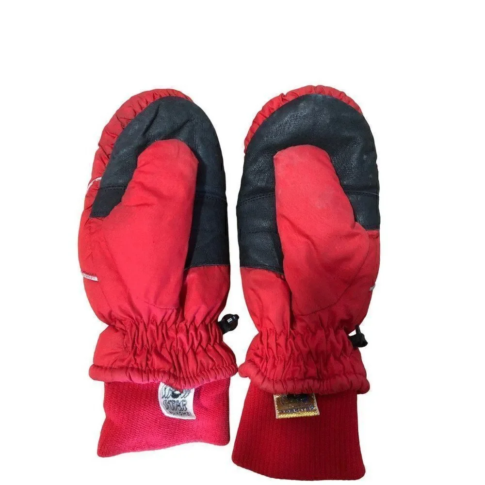 Vintage Winter Womens Mittens Gore Tex Snow Star by Kombi Red Size L